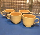 Fiesta Coffee Tea Cups in Retired Yellow Fiestaware Homer Laughlin USA Set of 4