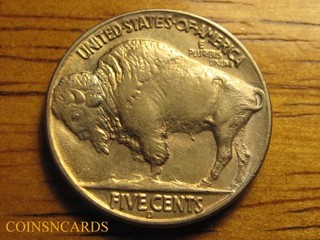1937 D 5C Buffalo Nickel 3 Legged Key Error Choice Uncirculated Monster Scarce!