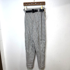 Vintage Stringbean Striped High Waist Pants Size 13/14 Belted Deadstock USA 90s