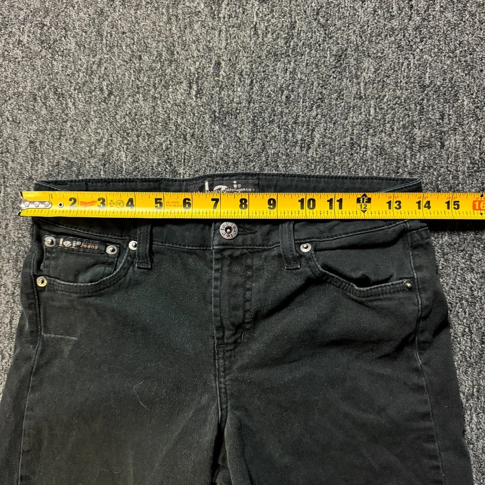 Pantalones Cortos Hippie Góticos De Colección Y2K LEI Corte Denim Para Mujer - Talla 7 Negros Foto 3 de 4