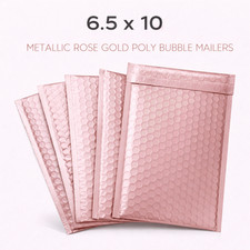 6.5x10 Metallic Rose Gold Poly Bubble Mailers Padded Self Seal Shipping