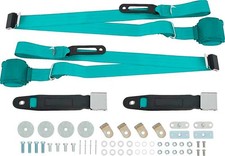 1964-75 Gm Model Bench Seat 3-point Seat Belts - Turquoise