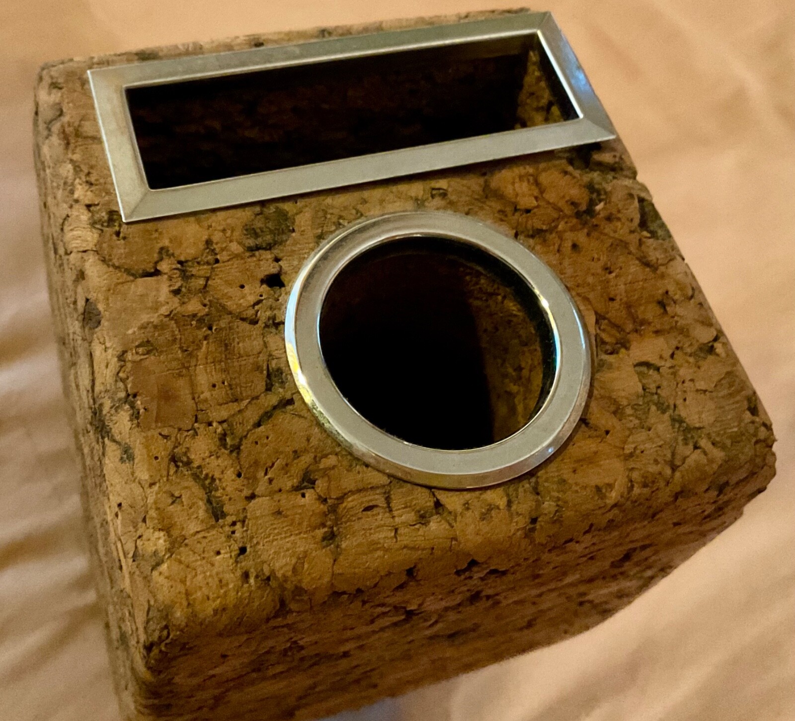 Vintage Park Sherman Mid Century Modern Desk Organizer Cork Pen Pencil Holder