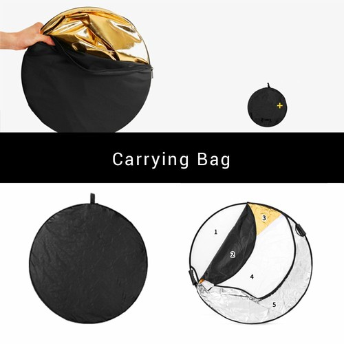 43" 110cm 5 in 1 Photography Studio Multi Photo Disc Collapsible Light Reflector - Picture 7 of 11
