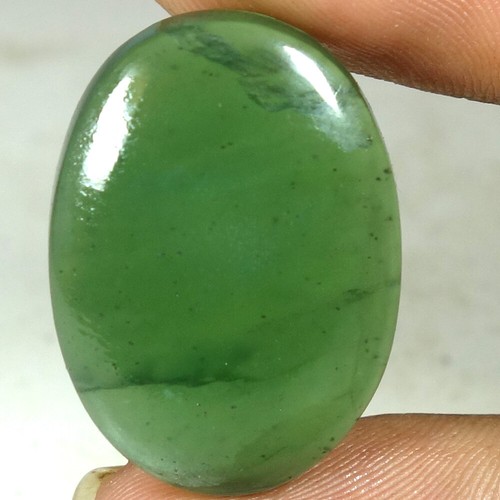 100% Natural Green Jade Oval Cabochon Loose Gemstones 28.65Cts 20x 38x 06mm