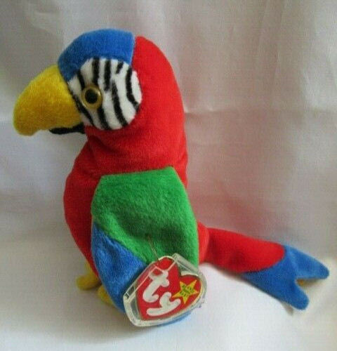 TY BEANIE BABY JABBER - THE PARROT - INDONESIA - MINT - RETIRED WITH TAGS