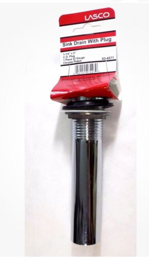 Sink Drain 1.25" X 5" Rubber Stopper Plug with Chain - Lasco MPN 03-4571