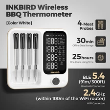 Inkbird Wireless Meat Thermometer Oven BBQ Cooking Bluetooth WiFi Remote Control