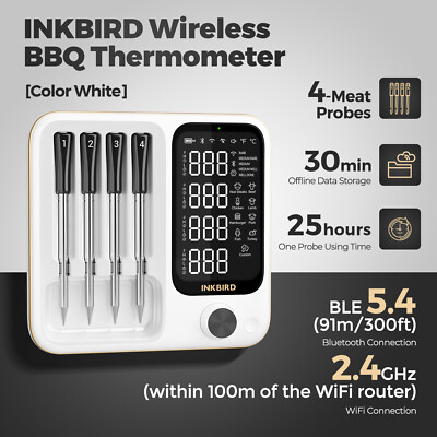 Inkbird Wireless Meat Thermometer Oven BBQ Cooking Bluetooth WiFi Remote Control