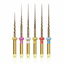 Vakker 6pc/pk Dental V Taper Gold NiTi Rotary Endo Files Heat Activated 21/25mm