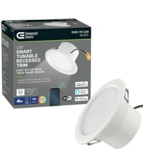 4 in Smart Hubspace Color Selectable CCT Integrated LED Recessed Light Trim AL/G