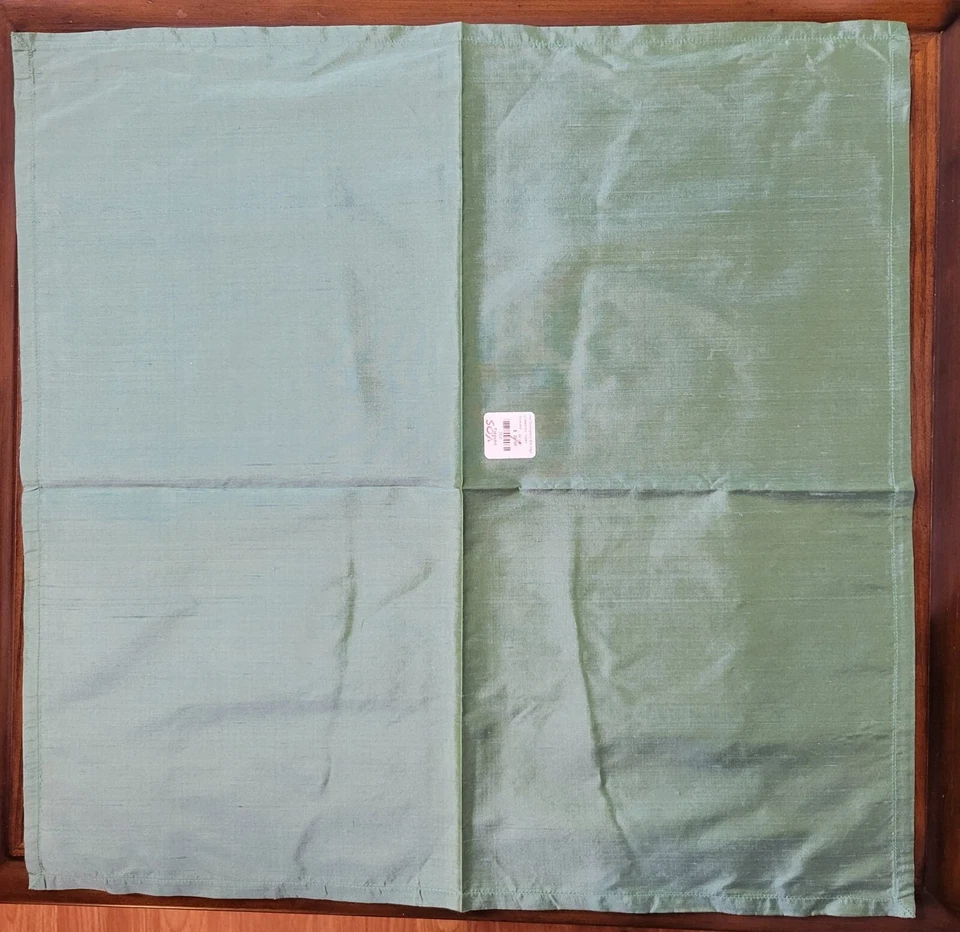 Jim Thompson Silk Napkins Emerald 22" x 22" Set Of 6  - Image 2 of 3