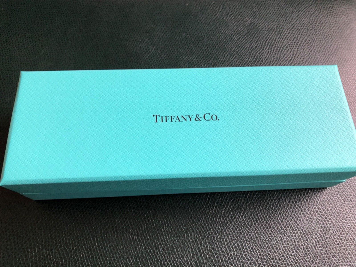 Tiffany & Co. Color Block pen pencil set brass Blue White lacquer