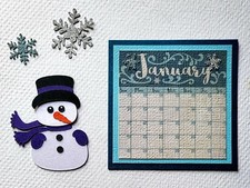 January Calendar Set. Scrapbook, Card making Paper Piecing