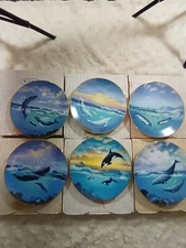 1991 The Vanishing Gentle Giant “Jumping for Joy” 8 Plate Set, Ocean Whales by A
