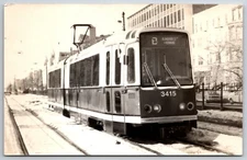 RPPC MBTA Streetcar Trolley 3415 Blandford Street Boston MA UNP Postcard F17