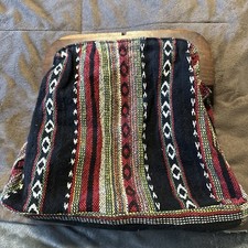 Vintage Retro Wooden Handle Fabric Purse