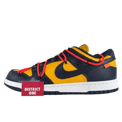 Off White x Nike Dunk Low University Gold - Size 8.5 - CT0856 700