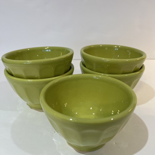 (5) Fruit Bowls Mediterranean Portugal Ceramic Ribbed 4” Dessert Green Dining - Picture 14 of 14