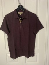 New Auth Burberry Hartford 106226 Cotton Pique Polo Shirt, Size S