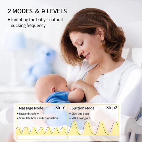 Electric Double Wearable Electric Breast Pump Hands Free Suction Milk Feeding US - Picture 4 of 9