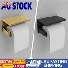 304 Stainless Steel Toilet Paper Roll Holder with Phone Shelf Black / Gold