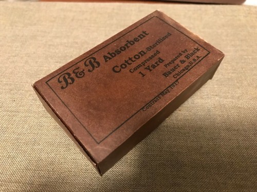 WWI US Army 1917 contract Medics Absorbant Cotton box