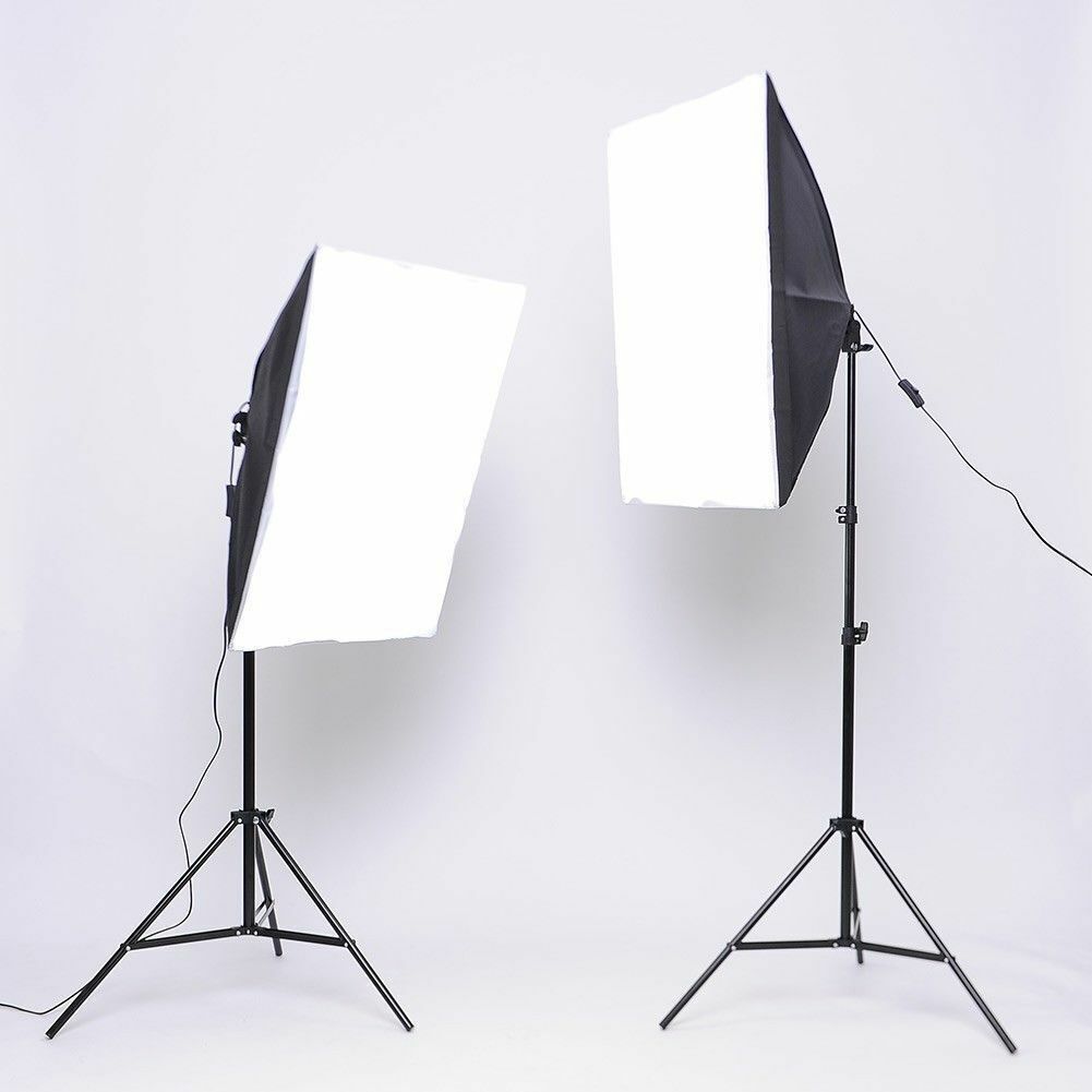 Lot de 3 lampes de studio Kit éclairage studio, avec des softbox