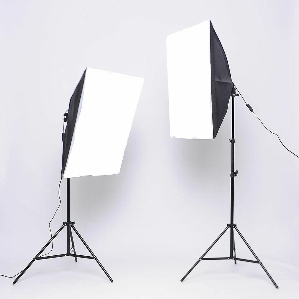 Photo Studio Softbox Lighting Kit Tripod Stand Umbrella Green Screen Backdrop - Image 3 of 4
