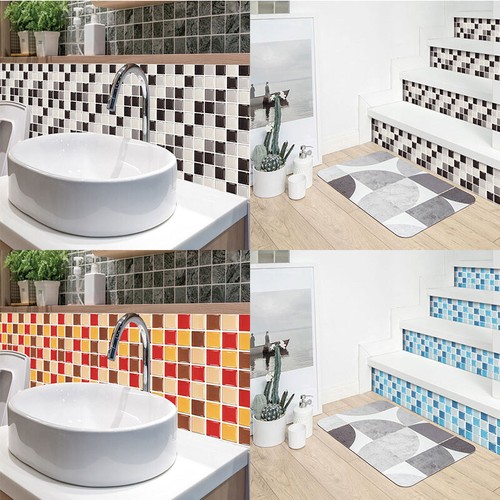 20× Mosaic Tile Stickers Stick Bathroom Kitchen Home Wall Decal Self-adhesive - Picture 12 of 21