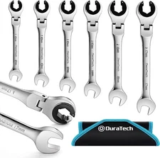 DURATECH 6-Piece Ratcheting Wrench Set w/Open Flex-head Metric w/Organizer Bag