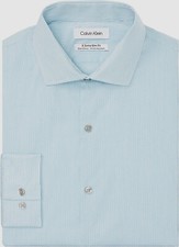  81 Calvin Klein Men's Blue X Slim-Fit Check Long-Sleeve Dress Shirt Size XL