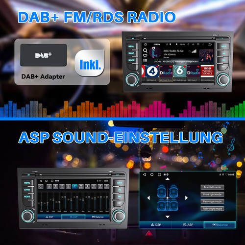 DAB+ Carplay Für Audi A4 S4 RS4 B6 B7 Autoradio Android 13 2+32G GPS RDS +Kamera - Bild 13 von 15