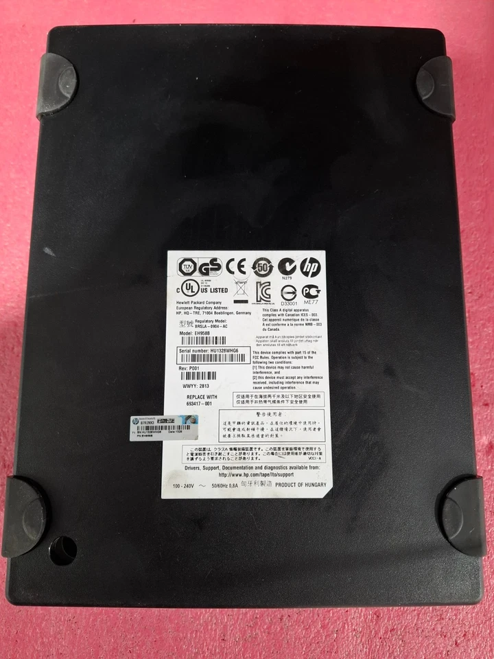 Unidad de cinta SAS externa EH958B HP LTO5 Ultrium 3000 p/n 693417-001 Foto 3 de 4