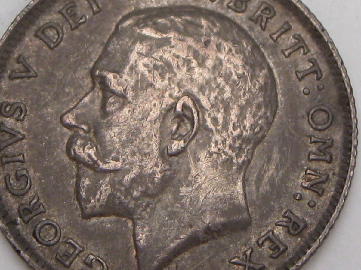 XF TONED 1918 Silver Six Pence 6 Pence Great Britain George V. #9