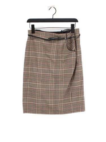 Next Damen Midi Rock M hellbraun Polyester mit Elasthan, Viskose gerade & Bleistift