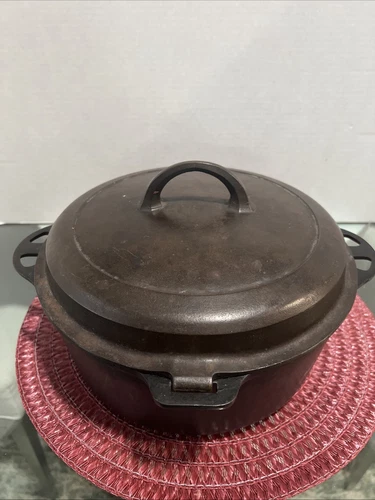 Griswold No. 8 Tight Top Dutch Oven W 1288A Self Basting Lid Small Block Logo
