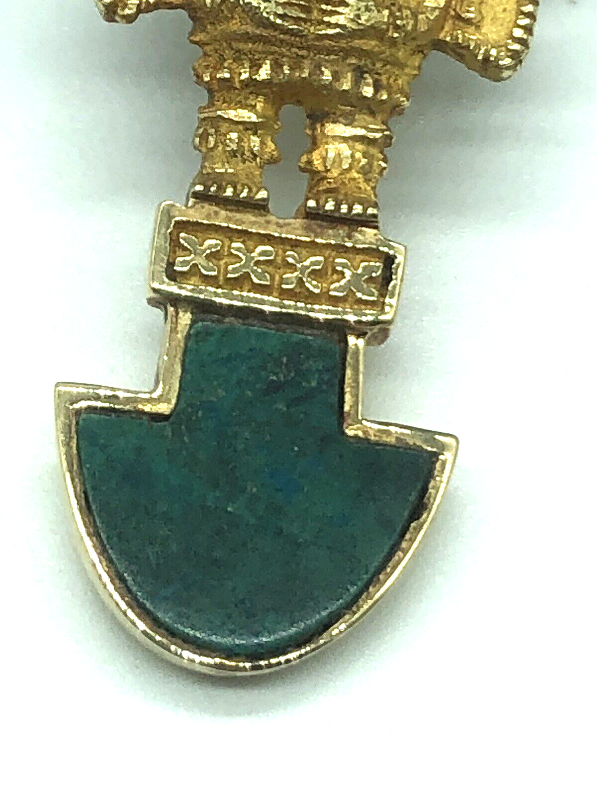 Peruvian Tumi 18k Solid Gold Green Malachite Inla… - image 7