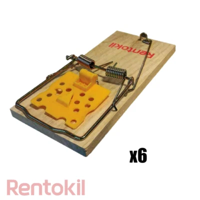 6 x Rentokil Wooden Rat Traps Rodent Strong & Easy To Bait and Set