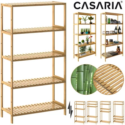 Standregal Badregal Bambus Küchenregal Haushaltsregal 5 Böden Bad Keller Holz - Bild 1 von 4
