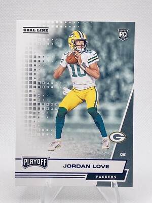 2020 Jordan Love Rookie Panini Playoff Goal Line BLUE PARALLEL Packers #204 RC