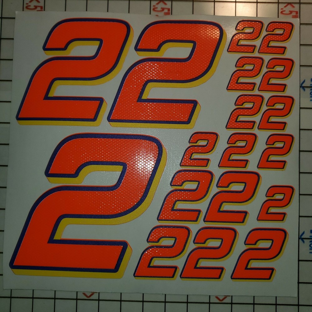 Orange FLOURESCENT/yw/bl #2's Racing#'s Vinyl Decal Sheet 1/8-1/10-1/12RC Model