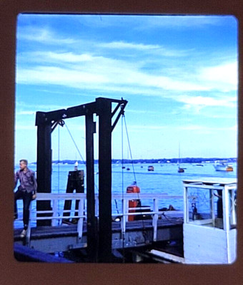 1961 Cross Island Pkwy Pier Long Island NY Stereo Kodak Photo 3D Slide Trans