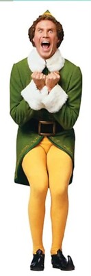 LIFESIZE BUDDY ELF 6 FUSS HOCH WEIHNACHTEN TÜR WAND POSTER POSTER WASSERDICHT LEINWAND