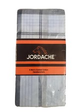 Vintage Blue Plaid Hankerchief Jordache Set Of 6 NOS NIP