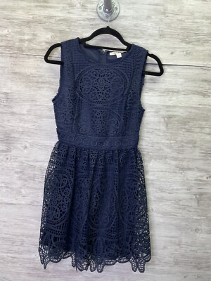 Francescas Mi ami Dress XS Womens Blue Sleeveless Short Lined Mini