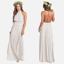 Show Me Your MuMu Collette Collar Dress Size Medium Show Me The Ring Crisp Beige