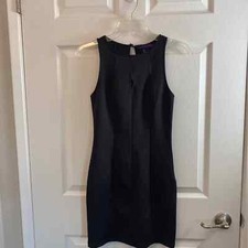 Forever 21 Black Bodycon Scuba Dress Cut Out Neckline accents Sm