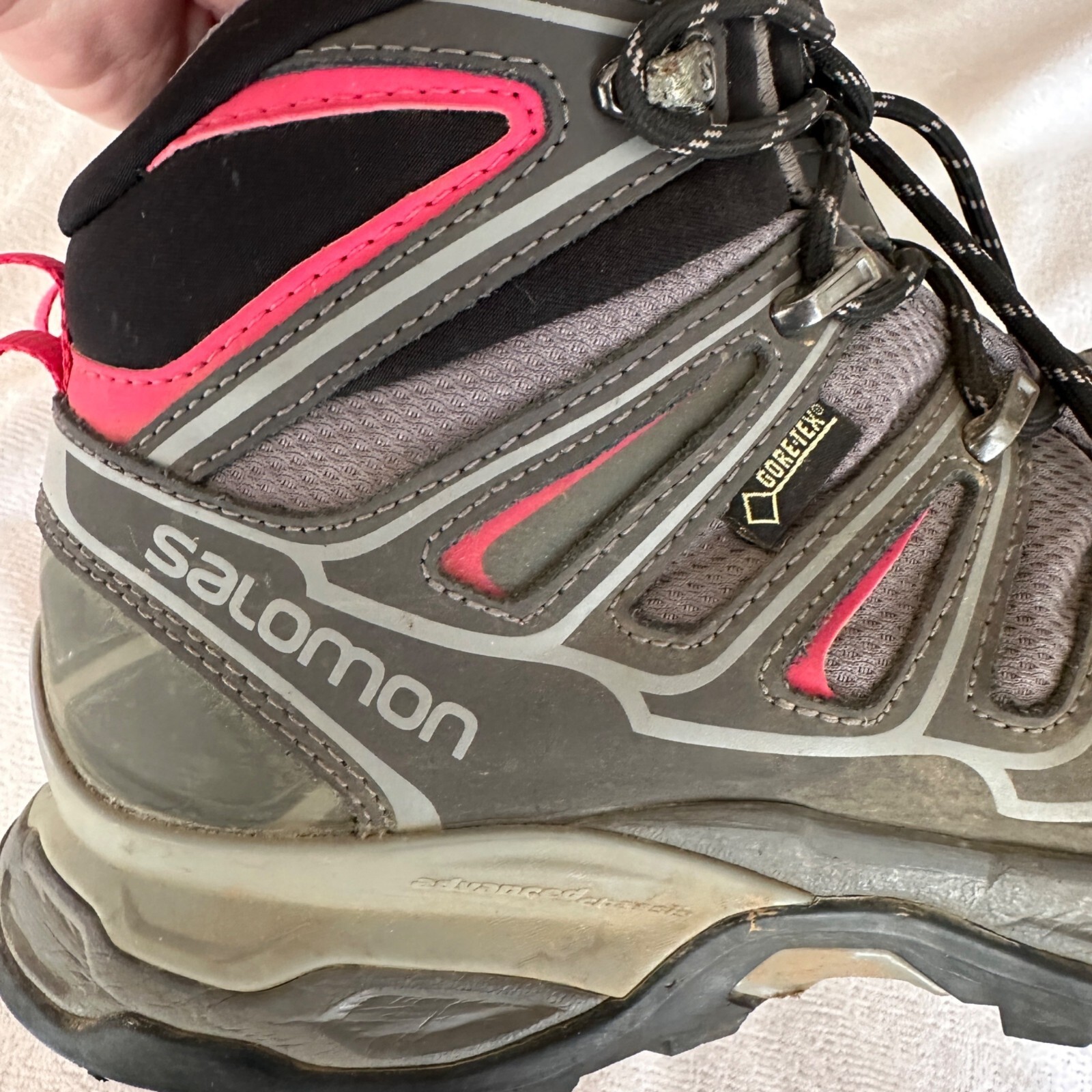Stivali da trekking Salomon donna 7 x ultra media 2 goretex grigio stringati suola contragrip