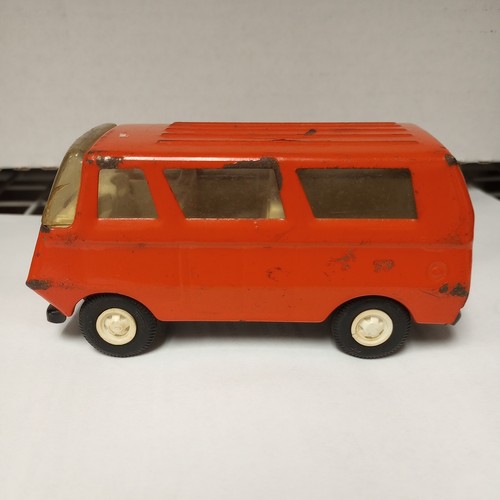 Vintage 1970s Mini Tonka Steel Van Ambulance Rare Orange Without Labels USA - Picture 6 of 8